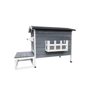 Condo <span class=keywords><strong>pour</strong></span> <span class=keywords><strong>chat</strong></span> en bois de sapin à 3 niveaux, économique, avec fenêtres et portes, <span class=keywords><strong>abri</strong></span> ventilé <span class=keywords><strong>pour</strong></span> <span class=keywords><strong>chat</strong></span>, <span class=keywords><strong>pour</strong></span> usage intérieur/extérieur - Product Image 1