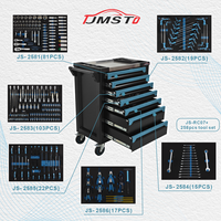 Banc de travail métallique certifié CE avec chariot et armoire en SPCC, durable et professionnel, avec 258 outils manuels CR-V, OEM