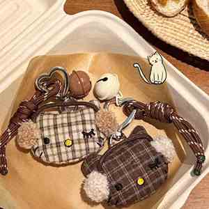 Japanese Retro Cute Soft Plush Doll Keychain Vintage-Style Pendant Durable Eco-Friendly Versatile Girls <b>Backpack</b> Fashion - Product Image 5