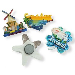 Aimant de réfrigérateur 3D en résine personnalisable en gros, peint à la main style océan, souvenir touristique avec logo, autocollant magnétique en forme de logo - Product Image 3