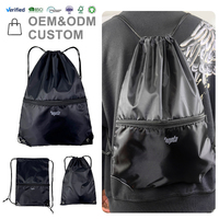 Sac à dos à cordon en polyester 210D, promotionnel, imperméable, pliable, portable, pour la natation et les sports