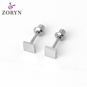 Waterproof 316L Stainless Steel <b>Silver</b> Plated Screw Back <b>Stud</b> Earrings rainbow Hypoallergenic Tarnish Resistant Cartilage <b>Studs</b> - Product Image 2