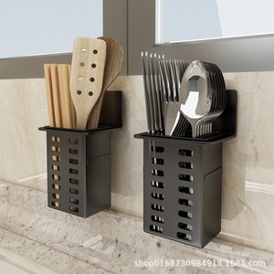 Office Organizer <b>Wall</b> Mounted Pen Holder Rectangle Black Punch Free Storage Rack for <b>Desk</b> and <b>Wall</b> Use - Product Image 4