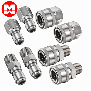 MAXIWORLD Connettori Rapidi in Acciaio Inox Maschio e Femmina per Idropulitrici con Adattatori e Raccordi - Product Image 1