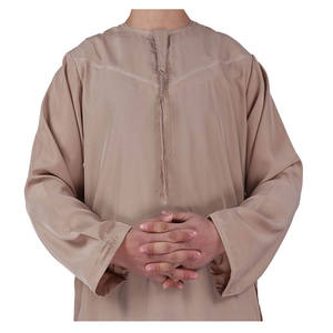 Thobe Islamico Stile Oman per Uomo, Abbigliamento Tradizionale <span class=keywords><strong>Arabo</strong></span> a Maniche Lunghe per Musulmani - Product Image 2