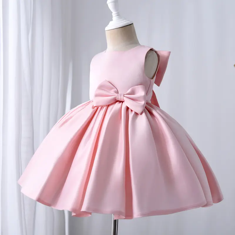 Kids Clothes Girl Dress Small Girl Baby Birthday Wedding Party Flower Girl Pink Dress
