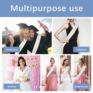 Custom Personalized Satin for Graduation/Wedding or Party Diy Design Wholesale <b>Top</b> Quality Sublimation Blank Sash - Product Image 5
