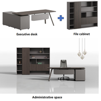 Bureau administratif modulaire en forme de L, personnalisable, haut de gamme, moderne, en plaque MFC E0