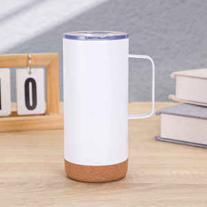 New 16oz Modern Cork Bottom Straight Body Stainless Steel Vacuum Insulated Car Cup with Lid Leak-Proof & Eco-Friendly - Product Image 3