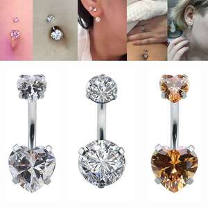 Crystal Double Heart <strong>Belly</strong> <strong>Piercing</strong> Earring <strong>Belly</strong> <strong>Piercing</strong> Ombligo Navel <strong>Piercing</strong> Nombril <strong>Belly</strong> <strong>Button</strong> Rings Sexy Body Jewelry - Product Image 4