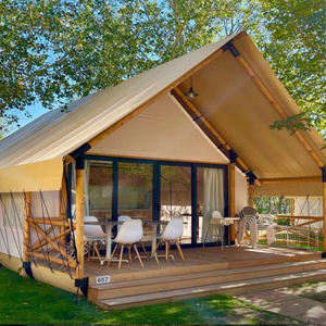 <span class=keywords><strong>Hotel</strong></span> de lujo al aire libre Living Resort Custom Homes Wood Canvas Lodge Glamping Hut con baño <span class=keywords><strong>Safari</strong></span> Lodge Carpas - Product Image 3