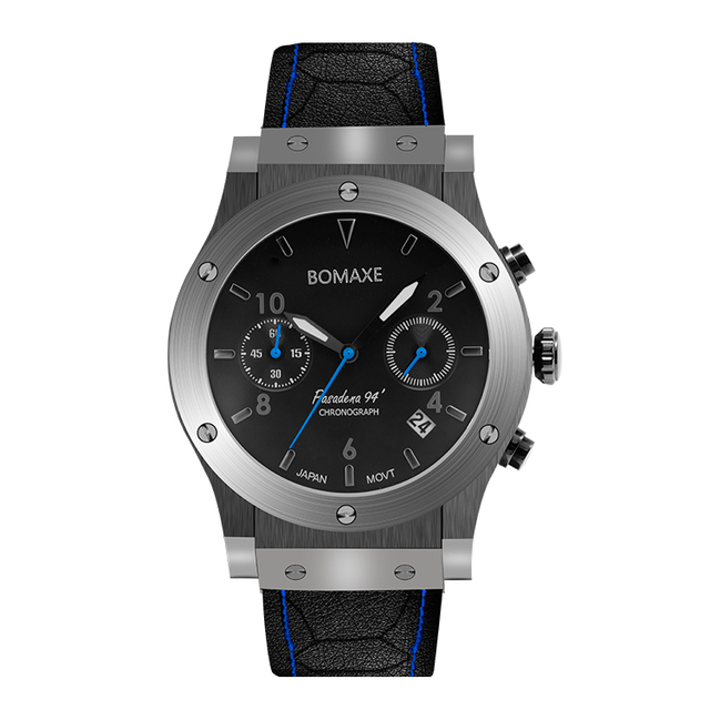 BOMAXE SA6059  Classic Men Luxury Brand Watches Black Leather Male Analog Clock 3 ATM Waterproof Quartz Men Wrist Watch