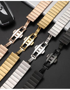 Bracelet en acier inoxydable de 20mm et 22mm avec boucle papillon solide pour Huawei GT23 <span class=keywords><strong>Samsung</strong></span> Garmin Bracelet de montre universel - Product Image 4