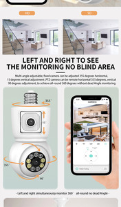 Cámara IP PTZ Inalámbrica WiFi ICSEE de 6MP/4MP con Doble Lente, Visión Nocturna, <span class=keywords><strong>Sensor</strong></span> CMOS, Uso en Interiores, Audio Bidireccional, Soporte para Lámpara - Product Image 3