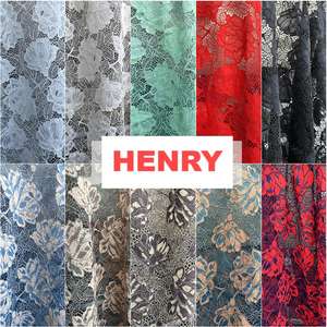 Henry pamuk dantel yeni tasarım iki renkli üç boyutlu büyük çiçek Hollow örgü kumaş dekoratif masa örtüsü için kullanılan - Product Image 6