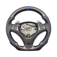 Volant en cuir personnalisé avec finition carbone pour BMW E90 E92 E82 E87 E88 E81 M3 Série E, accessoire intérieur adaptable à la voiture