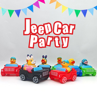 Lot personnalisé imprimé PVC Jeep en caoutchouc en forme de canard Baignoire Bain Jouets avec motifs