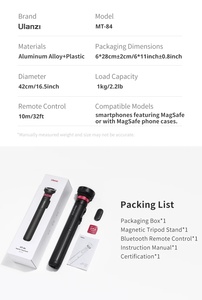 Trépied magnétique Ulanzi MT-84 de 1,53 mètre, rotation à 360°, télécommande de 10 mètres, extension pour smartphone, trépied pour selfie, vidéo en direct, enregistrement vidéo - Product Image 5