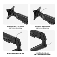 Bras de moniteur flexible pour ordinateur, écran plat incurvé de 17 à 35 pouces, support de bureau entièrement réglable avec assistance par ressort