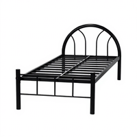 Cadre de lit simple en métal avec tête de lit pour chambre à coucher