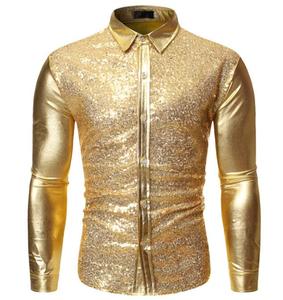 <span class=keywords><strong>Camisas</strong></span> de Lentejuelas para <span class=keywords><strong>Hombre</strong></span>, <span class=keywords><strong>Camisas</strong></span> de Vestir de Lujo de Manga Larga, <span class=keywords><strong>Camisas</strong></span> Brillantes para Bodas y Negocios - Product Image 2