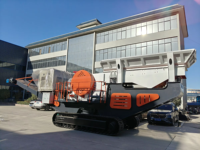 Installation mobile de concassage et de criblage de roches primaires de 100 TPH sur chenilles