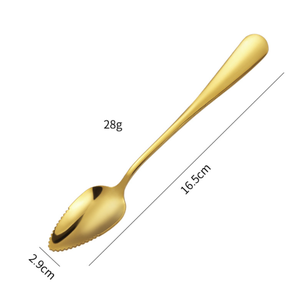Espátula de Acero Inoxidable DFK0319, Espátula Dentada para Frutas, Cuchara Creativa de Acero Inoxidable para Comer Pastel y Postre - Product Image 3