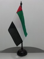 Ensemble de drapeaux de bureau sportifs en polyester numérique de haute qualité, 6 x 4 pouces, base noire, pointe en forme de lance, drapeau miniature haute visibilité, marche/course
