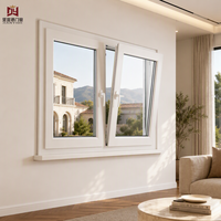 Ventana Abatible de PVC para Viviendas, Resistente al Agua y al Viento, Ahorro de Energía, Aislamiento Térmico