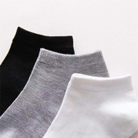 Chaussettes courtes unies pour hommes, prêtes à être expédiées en gros, pour usage quotidien décontracté, coupe basse, personnalisation acceptée