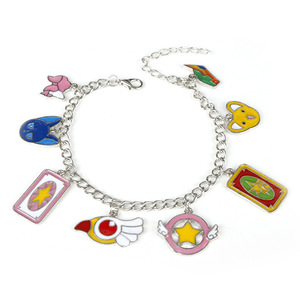 Card Captor pulsera <span class=keywords><strong>Cardcaptor</strong></span> <span class=keywords><strong>Sakura</strong></span> Clow Charm colgante dulce y lindo gato estrella ala pulsera - Product Image 1