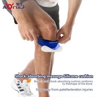 Sangle de soutien professionnelle pour genou avec coussinet en silicone amortissant, bande élastique en nylon et spandex pour le soulagement sportif