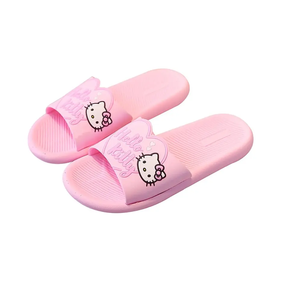 Hello Kitty Winter Kids Adult Slippers Fur Warm Casual Sandals Shoes Genuine