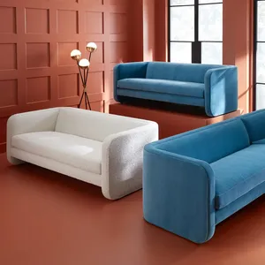 Jonathan Adler Sunset sofá estilo europeo Wabi-sabi moderno crema tela Teddy Boucle sofá conjunto Banco muebles de sala de estar