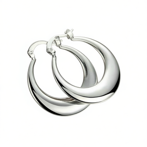 Orecchini a Cerchio E2415 in Lega di Zinco, Stile Classico Unisex, Gioielli alla Moda - Product Image 1