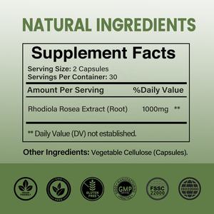 ओएम ओडम हॉट सेलिंग हर्बल सप्लीमेंट रोडियोला रोसी रूट निकालने कैप्सूल - Product Image 2