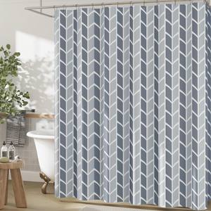 <span class=keywords><strong>Rideau</strong></span> <span class=keywords><strong>de</strong></span> <span class=keywords><strong>douche</strong></span> à crochet <span class=keywords><strong>de</strong></span> ceinture géométrique en forme <span class=keywords><strong>de</strong></span> V, antibactérien, imperméable <span class=keywords><strong>et</strong></span> lavable <span class=keywords><strong>de</strong></span> 72 pouces en polyester durable - Product Image 1