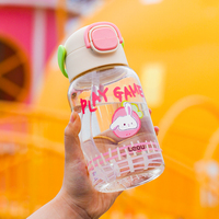 Botella de Agua Infantil Portátil Ecológica de Última Moda, a Prueba de Fugas, 730 ml, Vaso Deportivo de Plástico con Asa y Botón de Presión