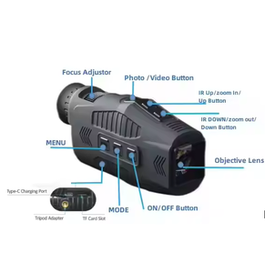 赤外線ライト単眼鏡ハンティングカメラターゲットリファレンス映像撮影望遠鏡スコープ用対物レンズアクセサリー - Product Image 5
