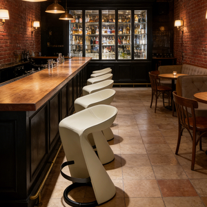 Stylish and Uniquely Designed Genuine <b>Leather</b> <b>bar</b> <b>Stool</b> with Footrest Island - Product Image 1