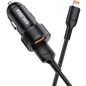Chargeur de voiture Kakusiga 2xUSB 5V 2.4A Charge rapide avec câble - Product Image 2