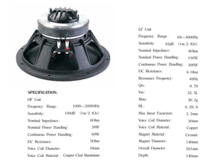 OEM ODM Service Controlador de altavoz coaxial de 10 pulgadas con 261mm de diámetro total Bobina de voz de 50mm 300W Potencia máxima para automóvil - Product Image 3