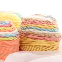 Fil crocheté en coton coloré dégradé de couleur, g, fil acrylique mélangé, tricot à la main