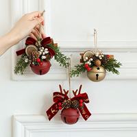 Clochettes de Noël, Nœuds en bois de cerf, Clochettes en forme de pomme de pin, Décorations suspendues mixtes, Décorations pour sapin de Noël, Décorations suspendues pour fenêtre, Décorations suspendues pour voiture