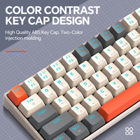 T30 Keyboard mekanis RGB, lampu latar berkabel/nirkabel 2.4G Bluetooth Tablet Desktop komputer e-sport permainan 63 tombol