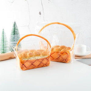 Sacs à pain réutilisables en plastique transparent avec poignée à fermeture éclair étanche emballage de pain et de salade estampage à chaud des aliments pour bébés pour les supermarchés - Product Image 1