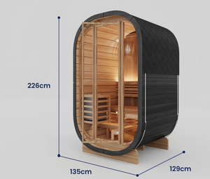 Sauna Exterior Premium para 2 Personas, Eficiente Energéticamente, de Madera de Cedro, con Calentador - Product Image 2