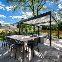 Pergola bioclimatique motorisée en aluminium à toit à lames orientables, résistante aux intempéries, sur mesure, pour villa, patio, pavillon extérieur