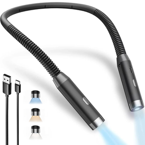 Lámparas portátiles para colgar en el cuello para lectura, luz LED recargable por USB para lectura de libros, manos libres - Product Image 1