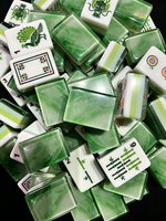 Tuiles de Mahjong Américain en Acrylique de Haute Qualité, Design Bicolore, 160 Pièces, 4 Couches, Émeraude, Écologiques